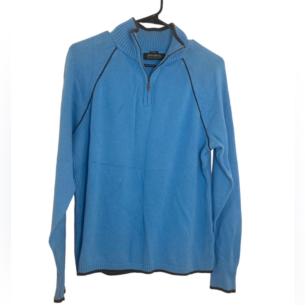 Eddie Bauer Light blue Quarter Zip Pullover Men’s Sweater Men’s Size XL Tall